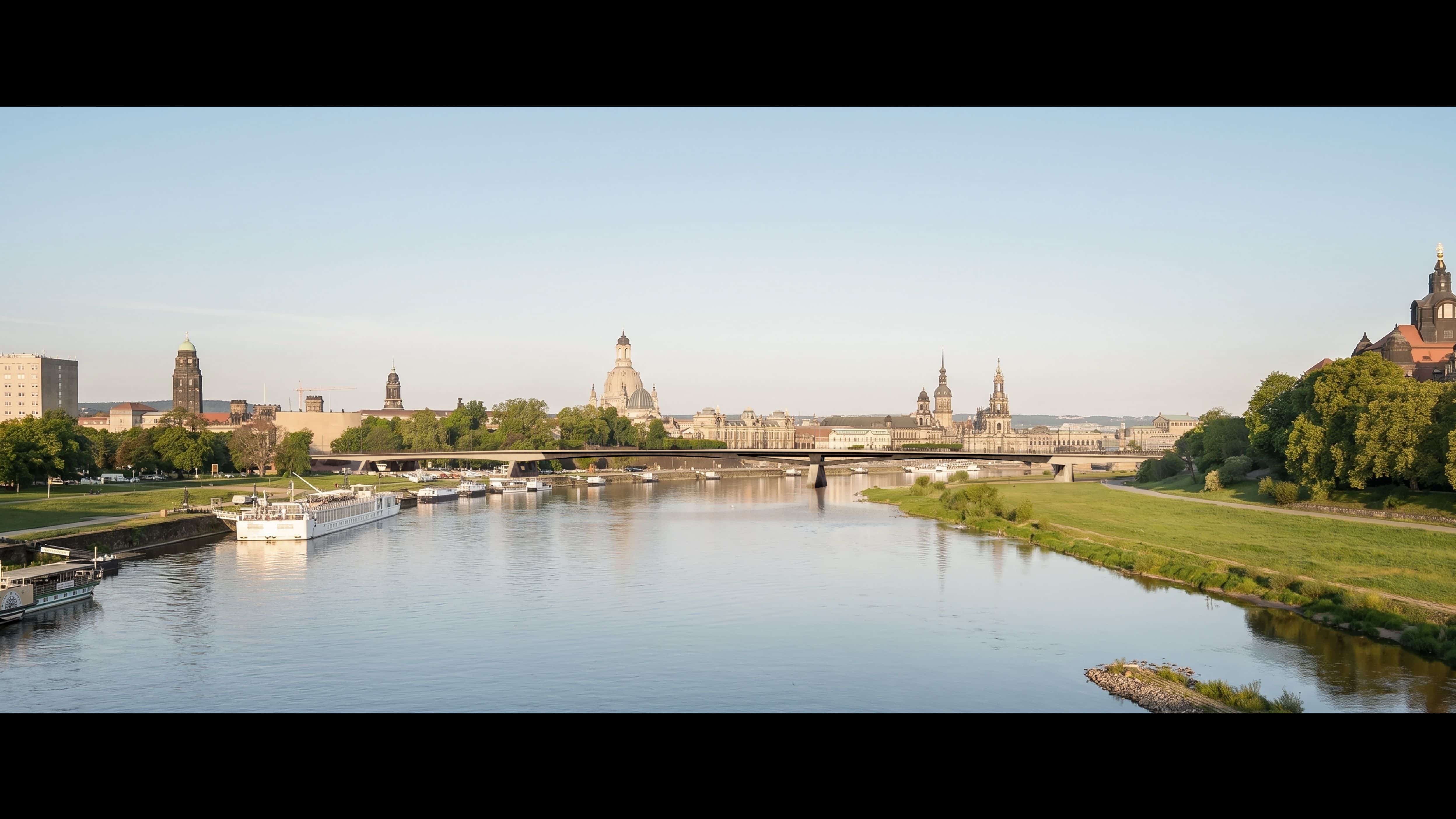 Carolabrücke Entwurf Schüssler Plan von Albertbrücke gesehen